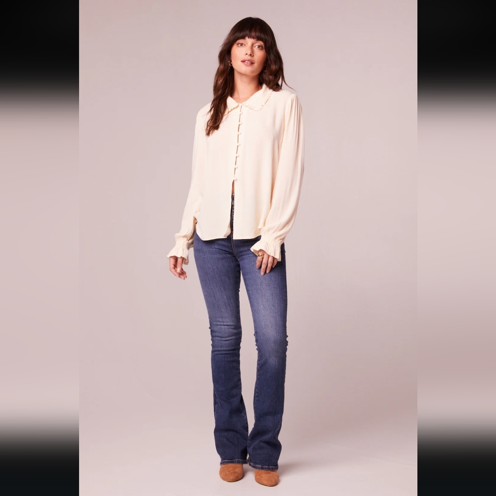 Band Of The Free Denise Cream Ruffle Collar Top - Picture 5 of 10